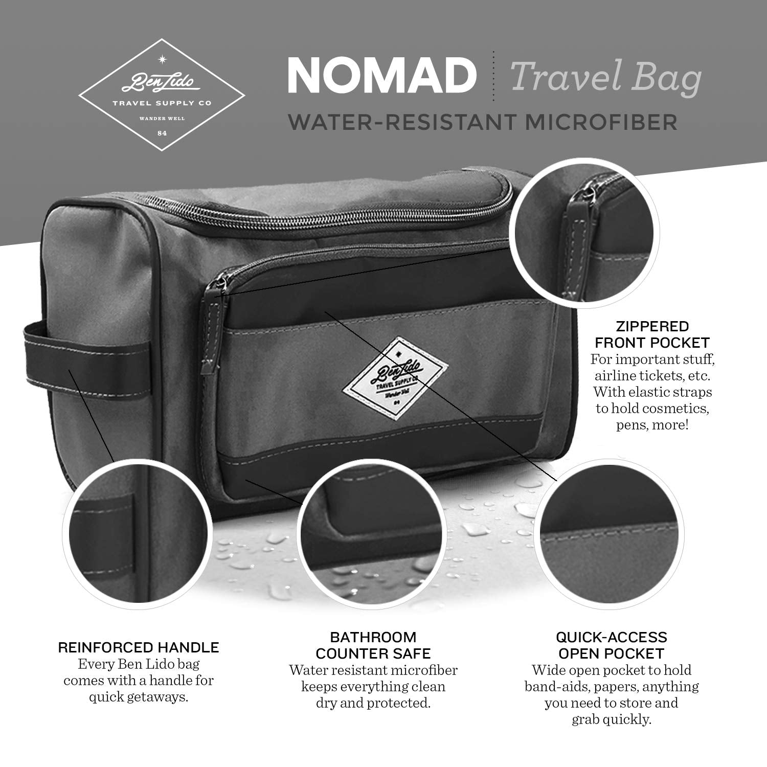 Convenience Kits International Men's Deluxe, 9-Piece Kit with Travel Size TSA Compliant Essentials , Featuring: Old Spice Products in Reuseable Toiletry Bag